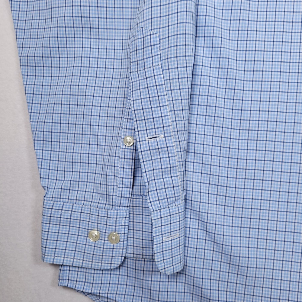Ralph Lauren Shirt Mens 16 1/2 Blue Yarmouth Cotton Check Button Down - Picture 6 of 7